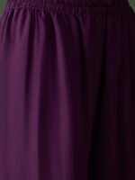 Women's Purple Embroidered Faux Georgette Kurta Sharara Set with Dupatta