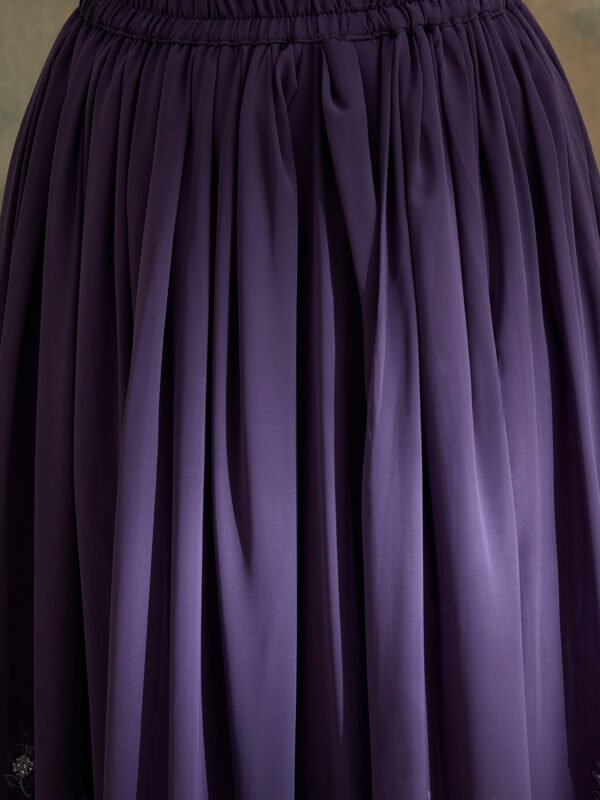 Enchanting Purple Embroidered Faux Georgette Lehenga Kurta Set with Dupatta