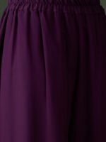 Elegant Deep Purple Embroidered Nayra Cut Kurta Palazzo Set