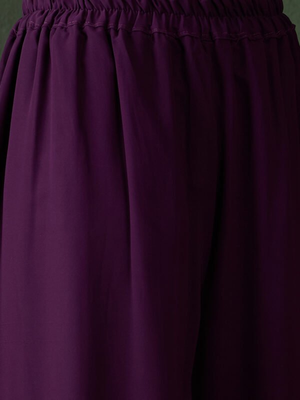 Elegant Deep Purple Embroidered Nayra Cut Kurta Palazzo Set