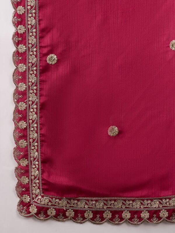 Elegant Blue Embroidered Flared Top Kurta Palazzo Set with Round Neck & Regular Sleeves