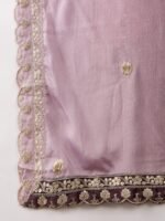Elegant Blue Embroidered Flared Top Kurta Palazzo Set with Round Neck & Regular Sleeves