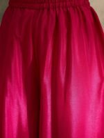 Pink Chinon Embroidered Kurta Palazzo Set with Round Neck Flared Top & Dupatta for Women