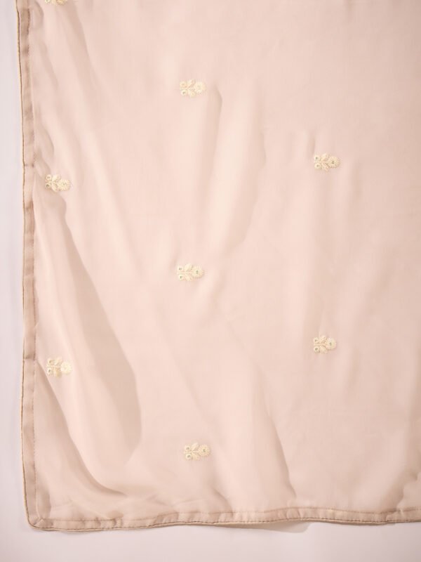 Radiant Peach Embroidered Faux Georgette Anarkali Lehenga Set with Dupatta