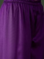 Majestic Purple Embroidered Vichitra Silk Kurta Palazzo Set with Dupatta
