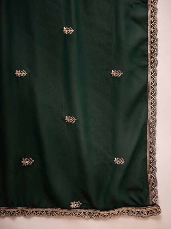 Green Embroidered Anarkali Kurta Lehenga Set with Dupatta