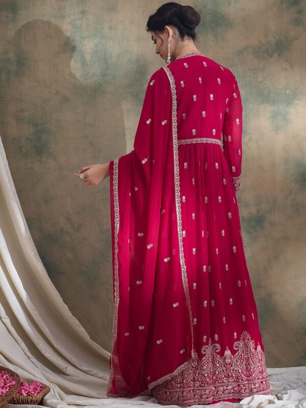 Green Embroidered Anarkali Kurta Lehenga Set with Dupatta