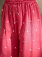 Alluring Light Pink Embroidered Vichitra Silk Kurta Palazzo Set with Dupatta