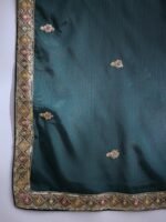 Resplendent Green Embroidered Chinon Kurta Palazzo Set with Dupatta
