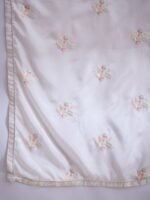 Elegant White Chinon Embroidered Kurta Palazzo Set