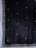 Striking Black Embroidered Faux Georgette Kurta Sharara Set with Dupatta