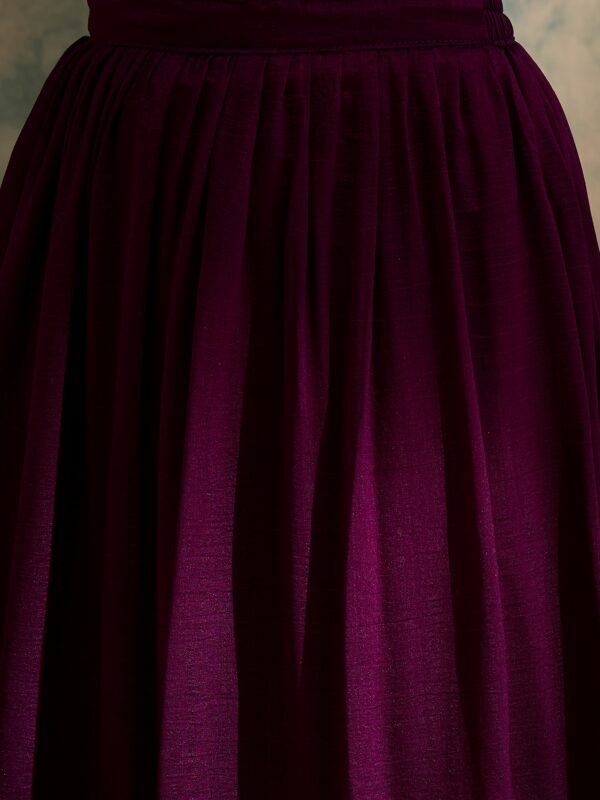 Magnificent Rama Embroidered Vichitra Silk Anarkali Lehenga Set with Dupatta