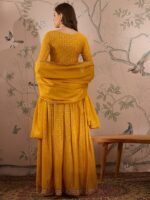 Radiant Yellow Chinon Embroidered Kurta & Lehenga Set