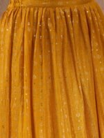 Radiant Yellow Chinon Embroidered Kurta & Lehenga Set