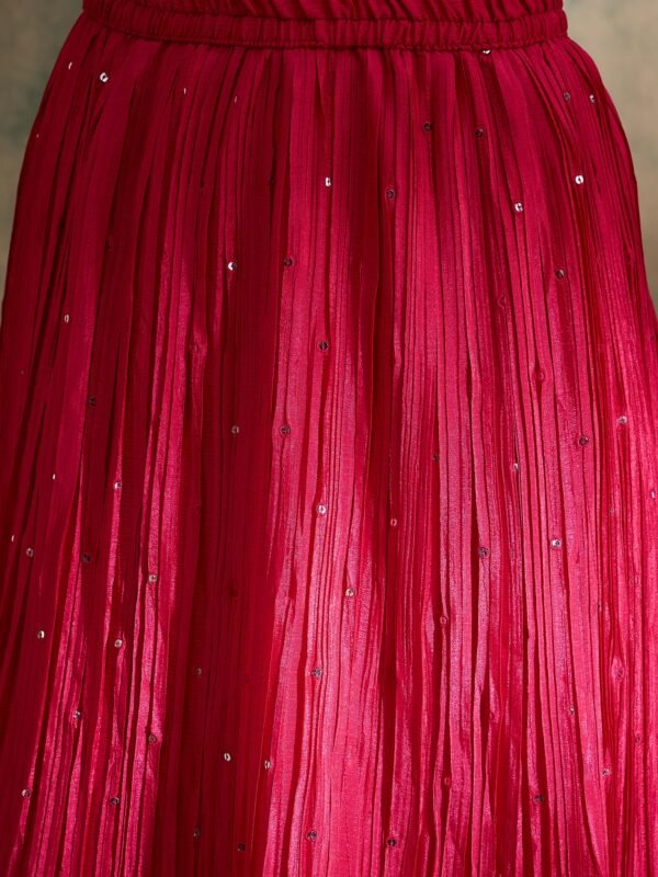 Pink Chinon Lehenga Choli with Embroidered Jacket & Dupatta