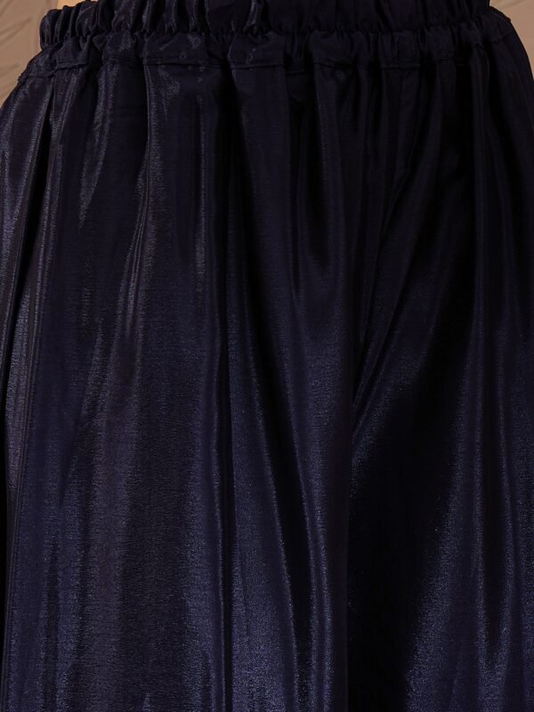 Regal Blue Embroidered Chinon Kurta Palazzo Set with Dupatta