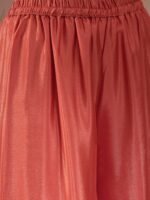 Splendid Peach Embroidered Chinon Kurta Palazzo Set with Dupatta