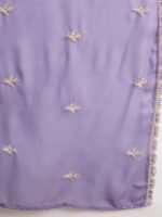 Light Purple Faux Georgette Anarkali Kurta with Lehenga & Dupatta