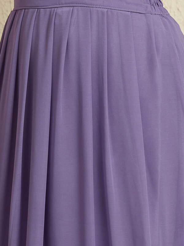 Light Purple Faux Georgette Anarkali Kurta with Lehenga & Dupatta