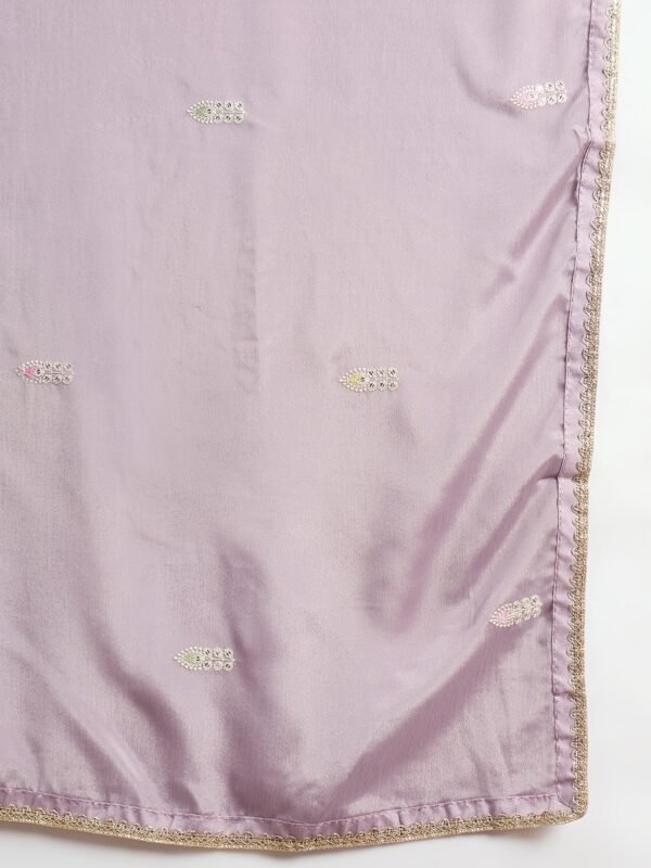 Heavenly Purple Embroidered Chinon Anarkali Gown with Dupatta