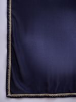Midnight Blue Embroidered Chinon Front-Slit Anarkali Lehenga Set with Dupatta