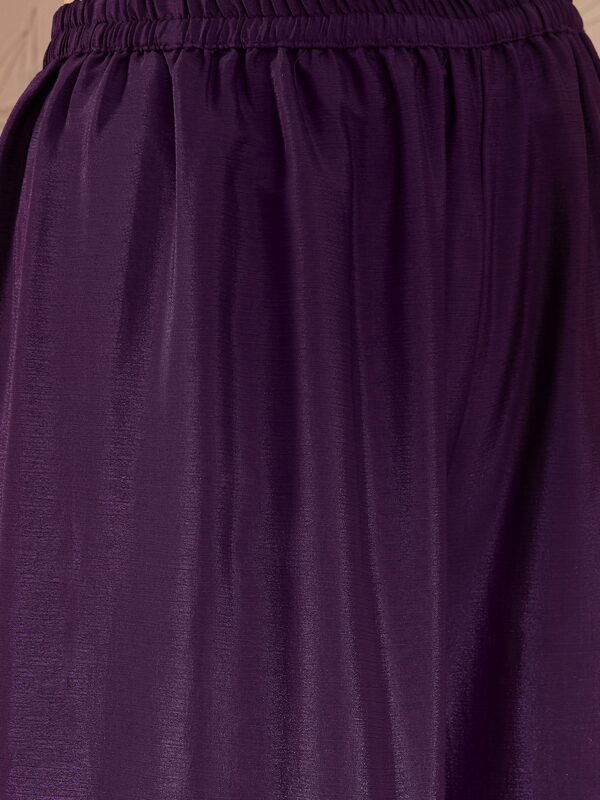 Mesmeric Purple Embroidered Chinon Bandhani Kurta Palazzo Set with Dupatta