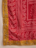 Mesmeric Purple Embroidered Chinon Bandhani Kurta Palazzo Set with Dupatta