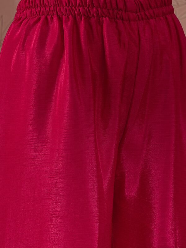 Exquisite Pink Chinon Embroidered Kurta & Palazzo Set