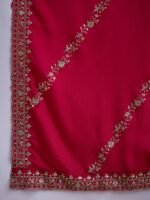 Alluring Pink Embroidered Chinon Kurta Sharara Set with Dupatta