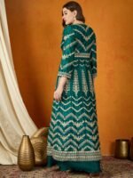 Resplendent Green Embroidered Chinon Lehenga Choli with Long Jacket