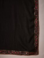 Black Chinon Kurta Palazzo Set with Lace Dupatta