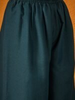 Majestic Rama Embroidered Georgette Flared Kurta Palazzo Set with Dupatta