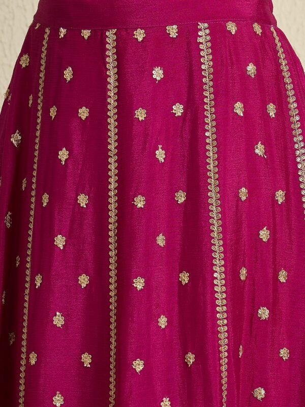 Enchanting Mehendi Embroidered Chinon Kurta Lehenga Set with Dupatta
