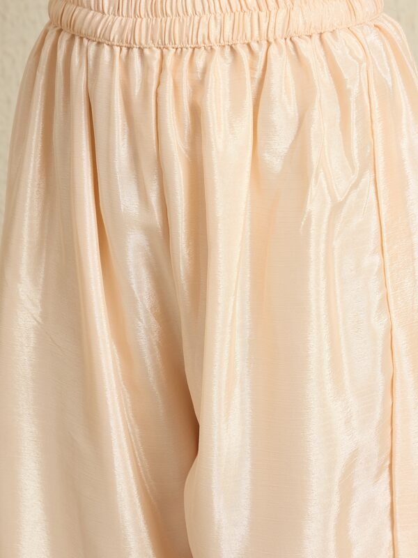 Ethereal Peach Embroidered Chinon Anarkali Kurta Pant Set with Dupatta