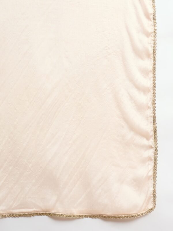 Ethereal Peach Embroidered Chinon Anarkali Kurta Pant Set with Dupatta