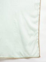 Serene Pista Embroidered Chinon Front-Slit Anarkali Kurta Pant Set with Dupatta