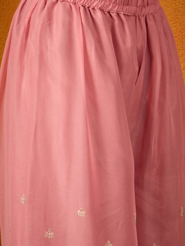 Luminous Yellow Embroidered Georgette Straight Kurta Palazzo Set with Dupatta