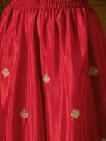 Radiant Red Chinon Embroidered Kurta Palazzo Set