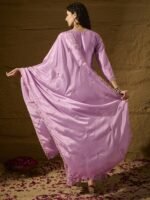 Dainty Light Pink Embroidered Chinon Kurta Palazzo Set with Dupatta
