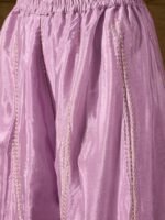 Dainty Light Pink Embroidered Chinon Kurta Palazzo Set with Dupatta