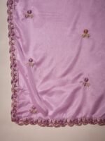 Dainty Light Pink Embroidered Chinon Kurta Palazzo Set with Dupatta