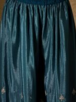 Imperial Blue Embroidered Chinon Straight Kurta Palazzo Set with Dupatta