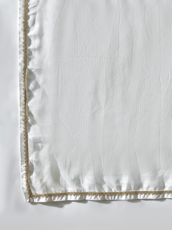 Exquisite White Chinon Embroidered Kurta Sharara Set
