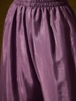 Alluring Purple Embroidered Chinon Flared Kurta Sharara Set with Dupatta