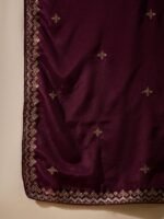 Mesmerizing Purple Embroidered Chinon Flared Kurta Palazzo Set with Dupatta
