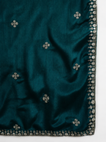 Magnificent Maroon Embroidered Chinon A-Line Gown with Dupatta