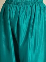 Regal Teal Chinon Embroidered Front-Slit Anarkali Set