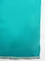 Regal Teal Chinon Embroidered Front-Slit Anarkali Set