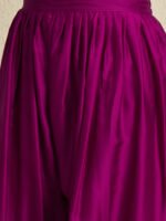 Vibrant Purple Embroidered Chinon Kaftan Palazzo Set
