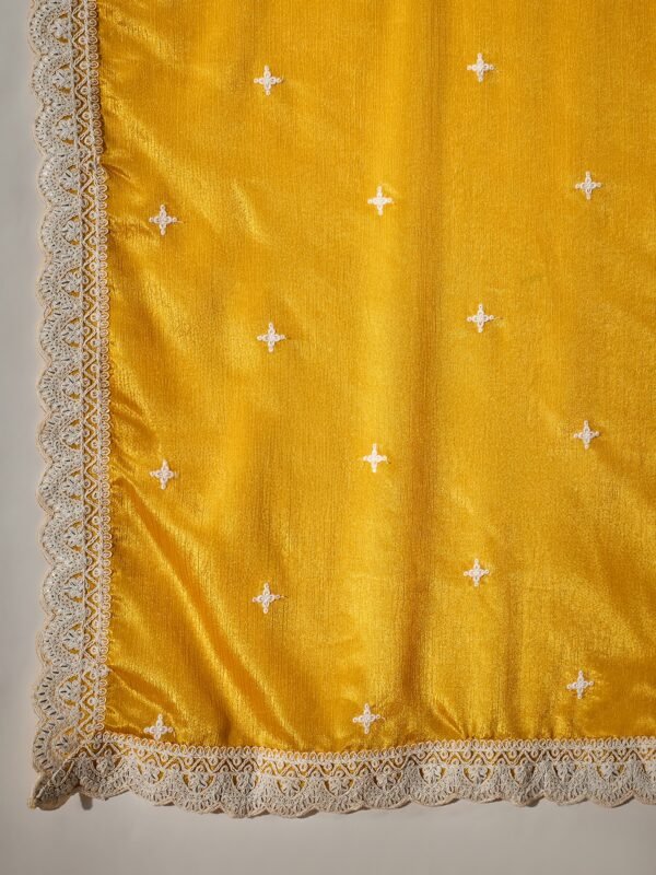 Vibrant Yellow Chinon Embroidered Kurta & Sharara Set